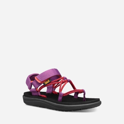 Teva Voya Infinity - Kids' Teva Hiking Sandals - Purple / Red | India (TPEI21736)